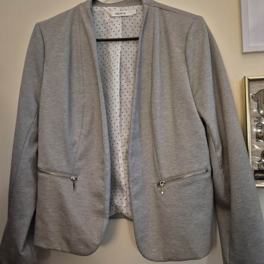 Ricki's Light Gray Women's Blazer with Zippered Pockets
